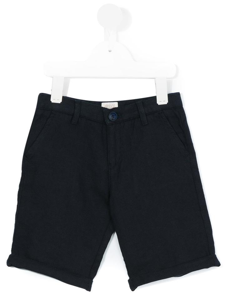 Armani Junior - Casual Shorts - Kids - Cotton/linen/flax - 12 Yrs, Blue