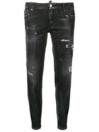 Dsquared2 Low Rise Ripped Skinny Jeans - Black