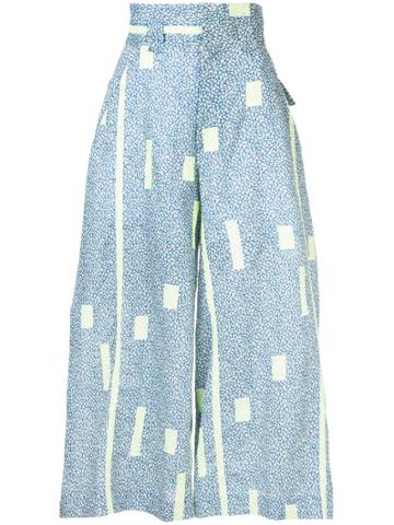Mikio Sakabe Floral Wide Leg Trousers - Blue