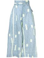 Mikio Sakabe Floral Wide Leg Trousers - Blue