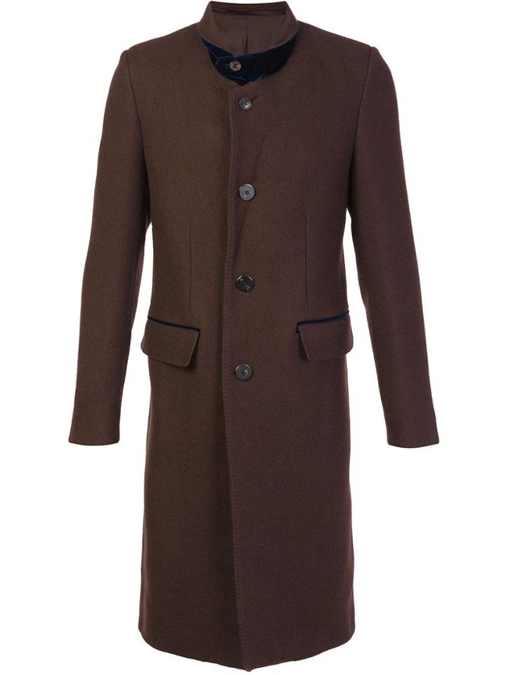 Umit Benan Notched Lapel Mid Coat - Brown