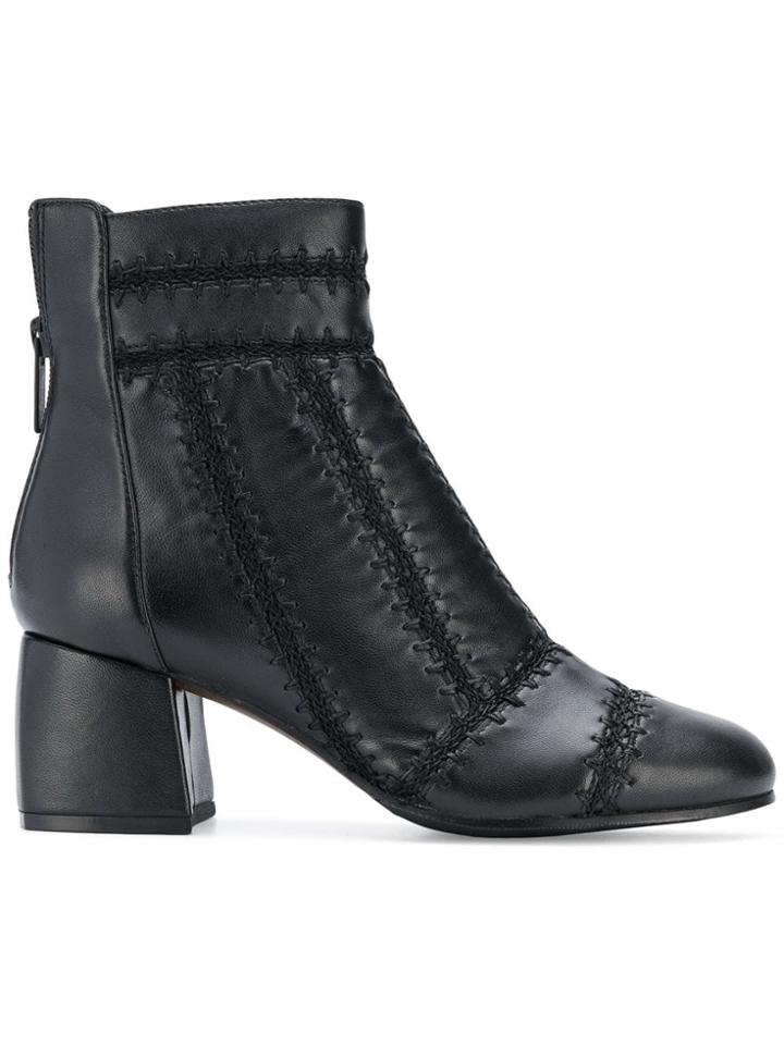 Steffen Schraut Stitching Detailing Ankle Boots - Black