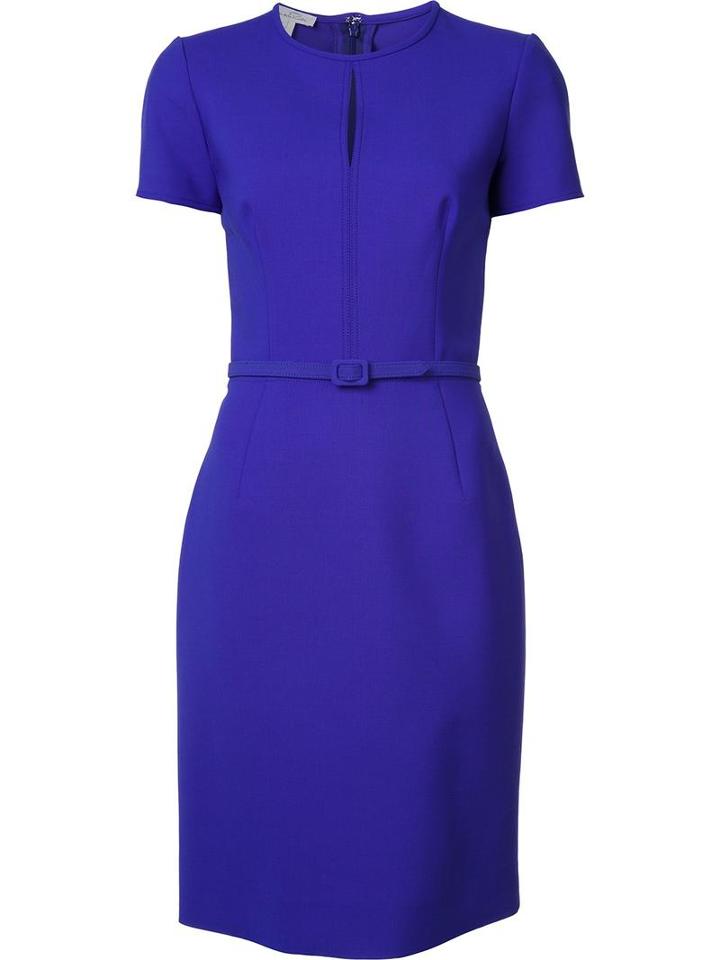 Oscar De La Renta Slit Detail Dress, Women's, Size: 4, Pink/purple, Virgin Wool/spandex/elastane