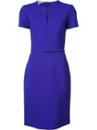 Oscar De La Renta Slit Detail Dress, Women's, Size: 4, Pink/purple, Virgin Wool/spandex/elastane