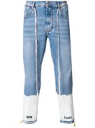 Represent Bleached Cuffs Cropped Jeans - Blue