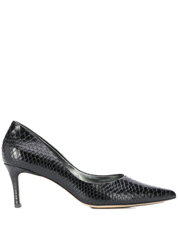 Hogl Croc-effect Pointed Pumps - Black