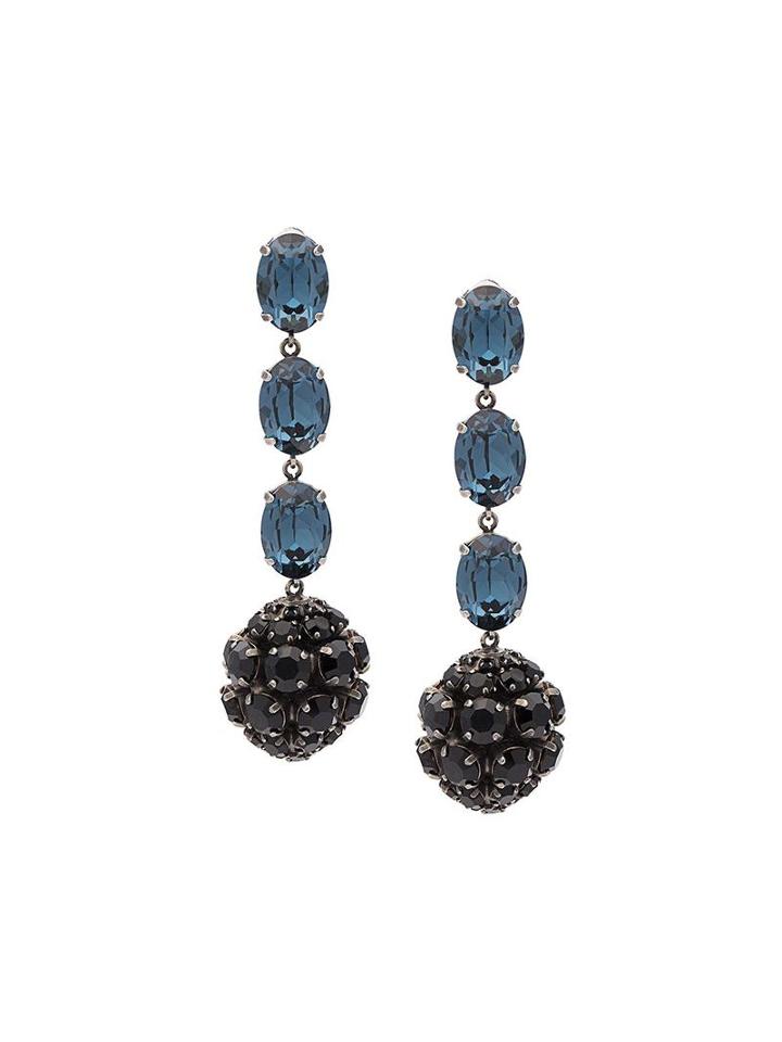 Marni Strass Clip-on Earrings, Women's, Black