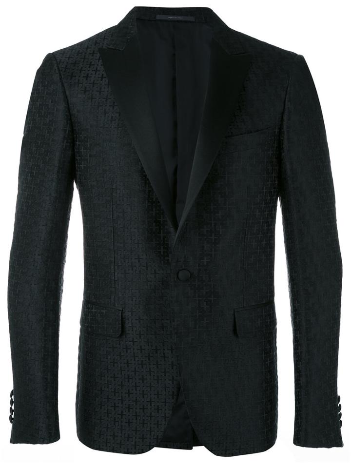 Pal Zileri - Cross Pattern Blazer - Men - Silk/polyester/cupro/viscose - 50, Black, Silk/polyester/cupro/viscose