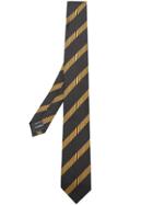 Z Zegna Striped Textured Tie - Black