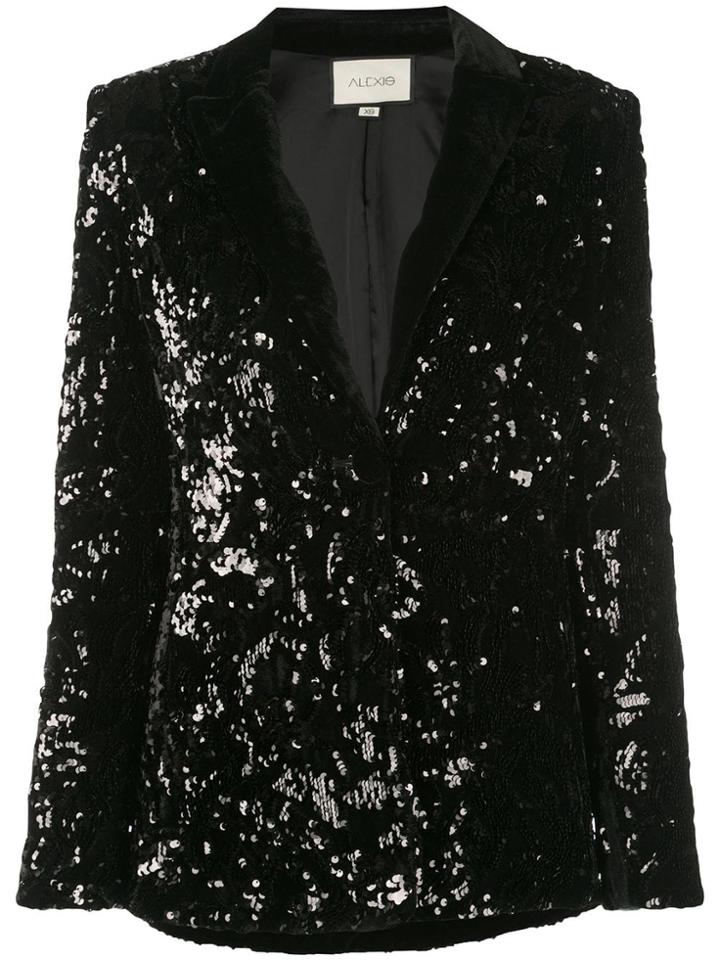 Alexis Sequined Blazer - Black