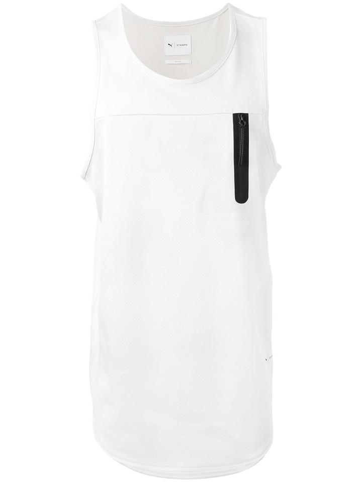 Puma - Zipped Detail Tank Top - Men - Polyester/spandex/elastane - Xl, Nude/neutrals, Polyester/spandex/elastane