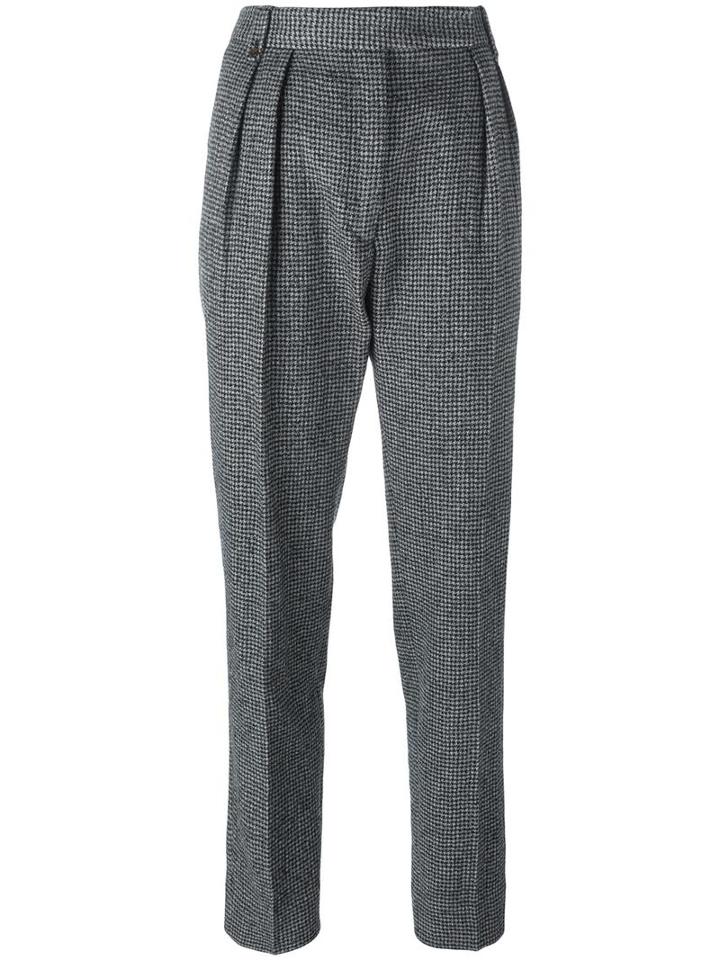 Paul Smith Houndstooth Pleated Trousers, Women's, Size: 40, Black, Wool/cupro