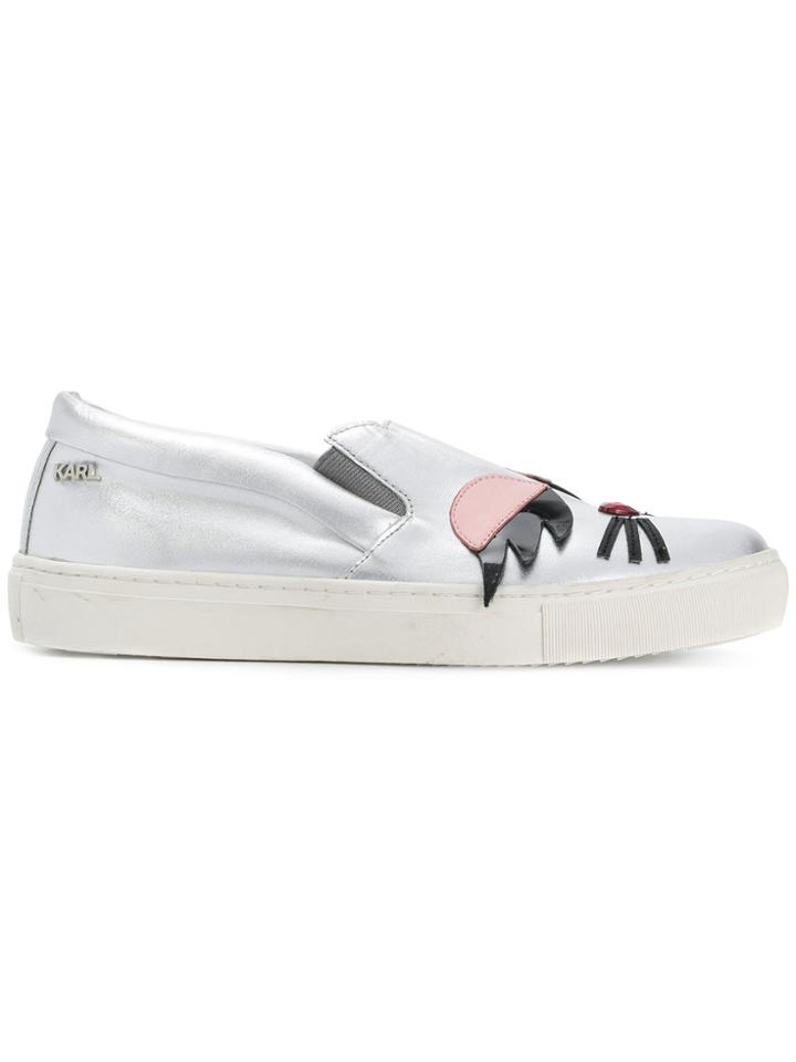 Karl Lagerfeld Kupsole Choupette Lash Slip On Sneakers - Metallic