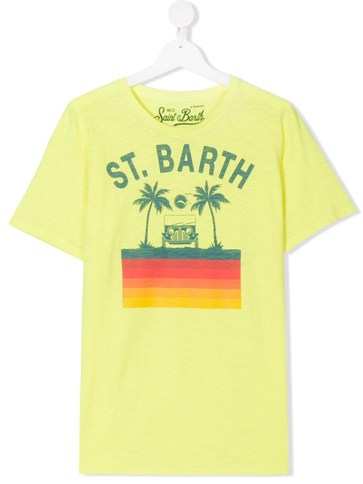 Mc2 Saint Barth Kids Teen Logo Printed T-shirt - Yellow & Orange