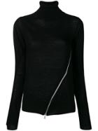 Sacai Zip Front Turtleneck Sweater - Black