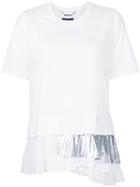 Muveil - Metallic Pleated T-shirt - Women - Cotton - 38, White, Cotton