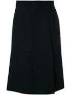 Victoria Victoria Beckham Mid-length A-line Skirt, Women's, Size: 14, Black, Wool