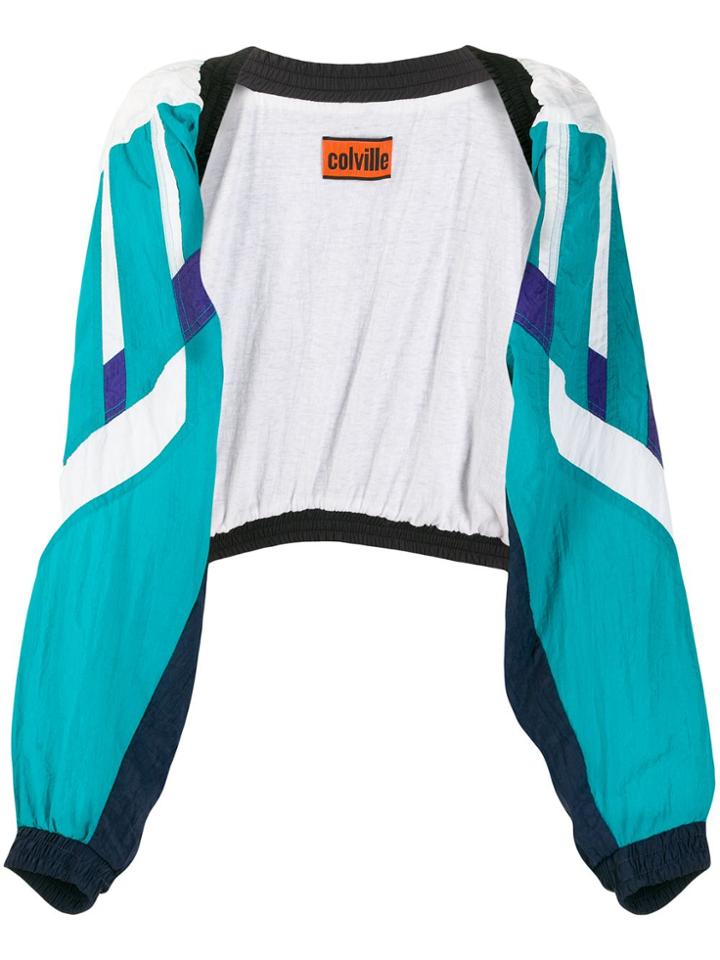 Colville Colour Block Sleeve-detail Jacket - Blue