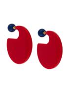 Marni Contrast Post Hoop Earrings - Red