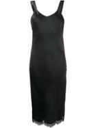 Lace-trimmed Slip Dress, Women's, Size: Small, Black, Viscose/silk/nylon/polyester, Helmut Lang