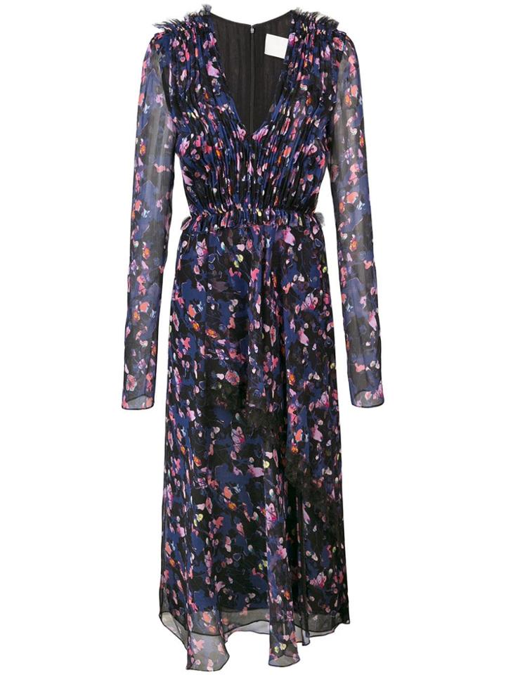 Jason Wu Collection Gathered Floral Dress - Black