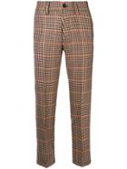 Pt01 Checked Cropped Trousers - Nude & Neutrals