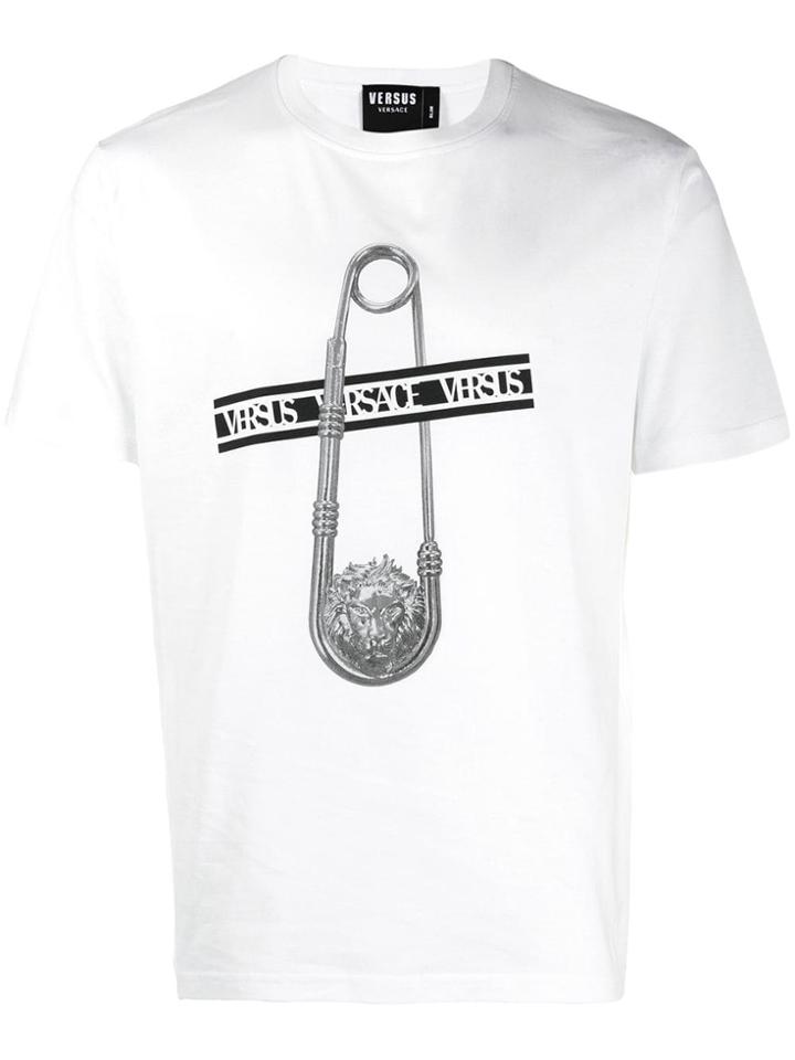 Versus Logo Bobby Pin T-shirt - White
