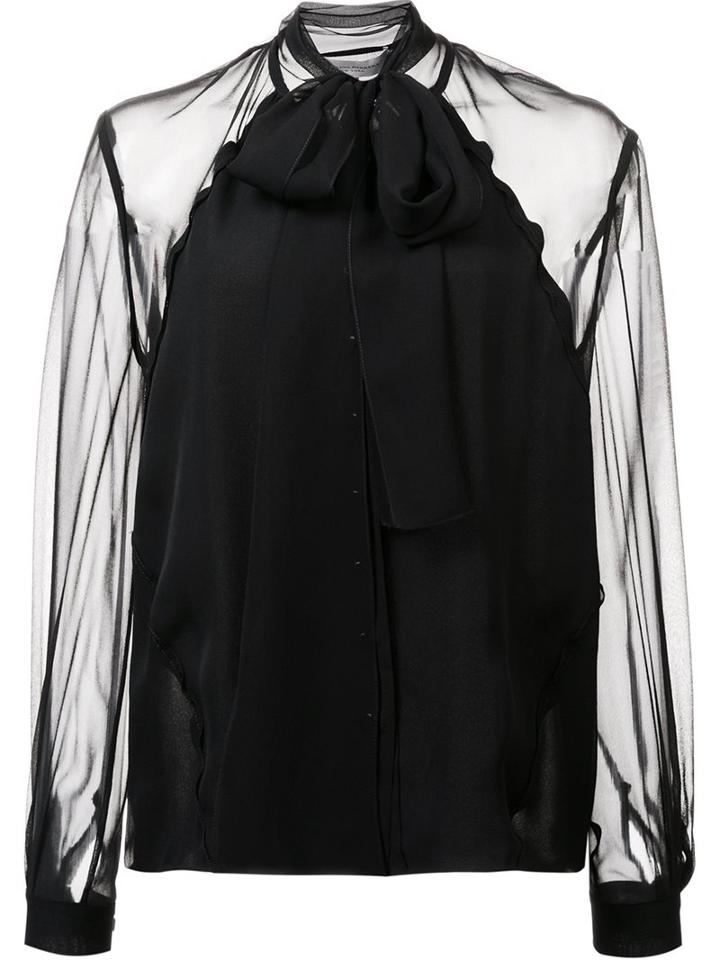 Carolina Herrera Georgette Blouse, Women's, Size: 10, Black, Silk