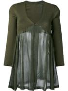V-neck Knit Top - Women - Polyamide/polyester/viscose - M, Green, Polyamide/polyester/viscose, Antonio Marras