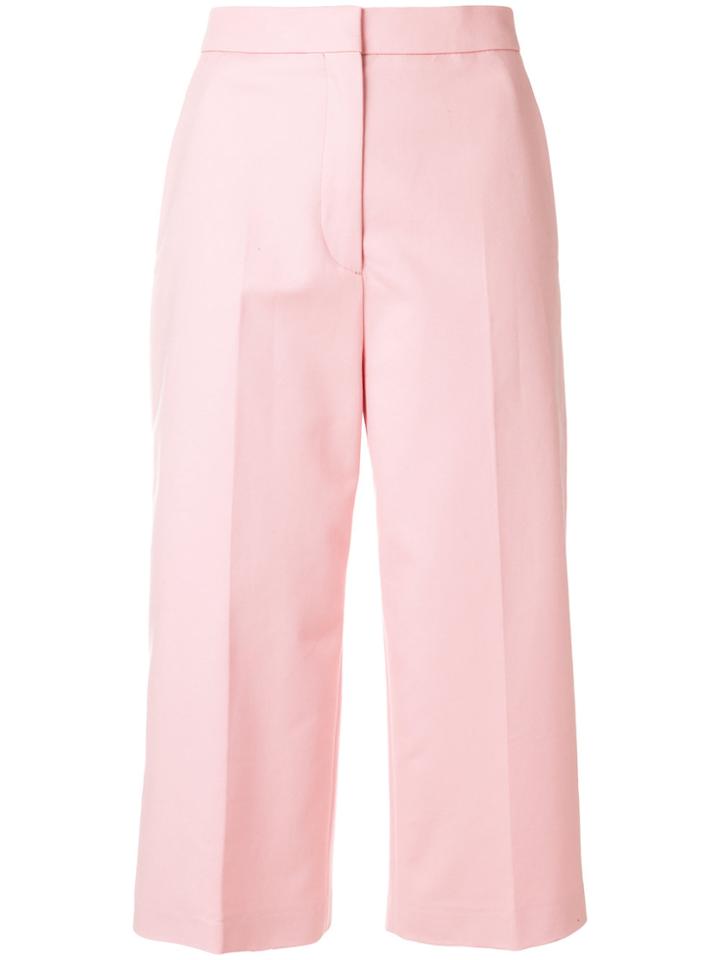 Rochas High Waisted Cropped Trousers - Pink & Purple