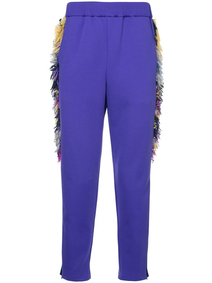 Yoshiokubo Side Fringe Trousers - Pink & Purple