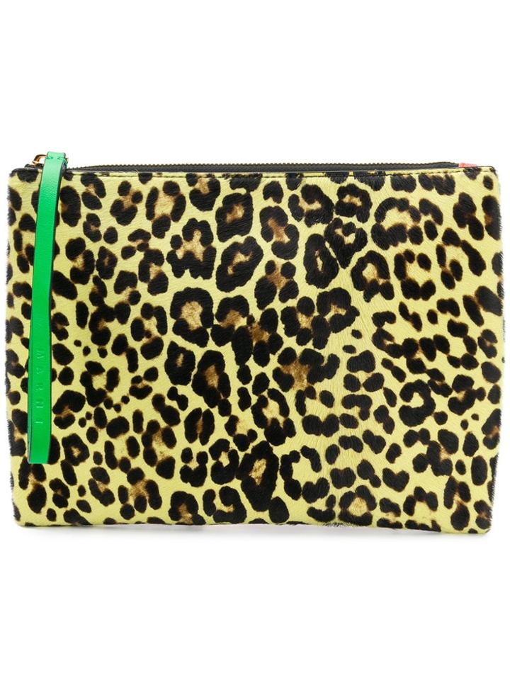 Marni Leopard Print Clutch Bag - Yellow & Orange