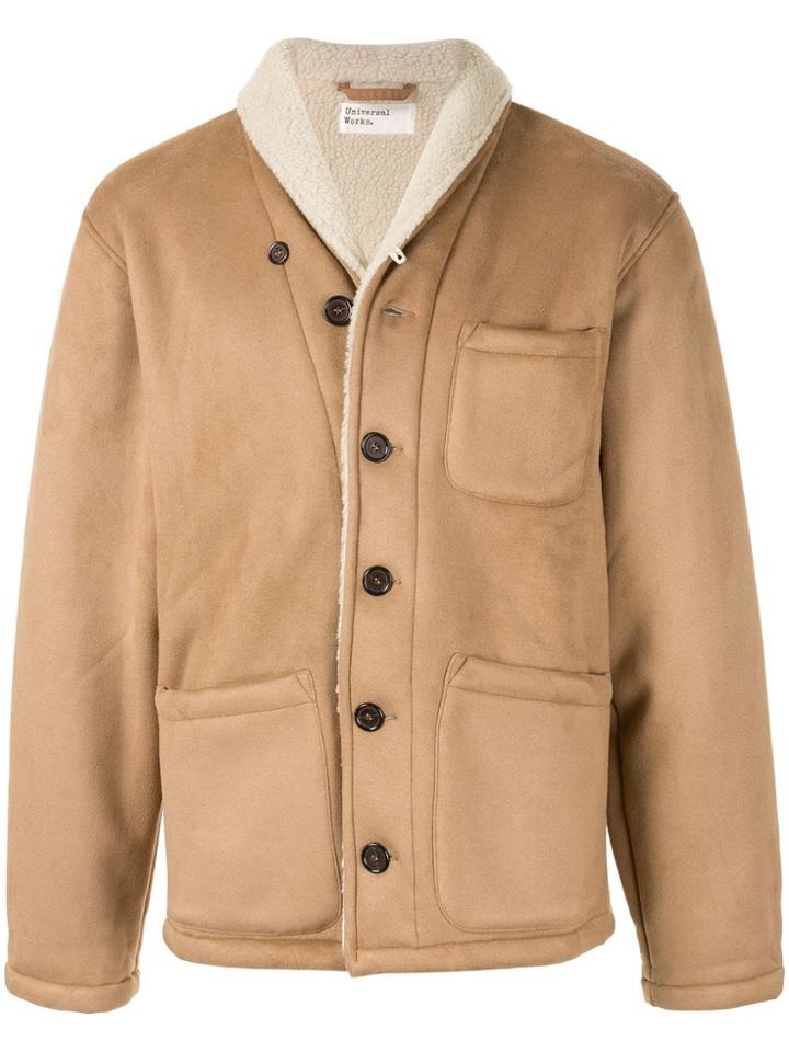 Universal Works Faux Shearling Trimmed Jacket - Brown