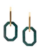 Oscar De La Renta Interlocking Octagonal Hoop Earrings - Gold