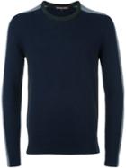 Michael Kors Striped Sleeve Jumper, Men's, Size: Xxl, Blue, Viscose/wool