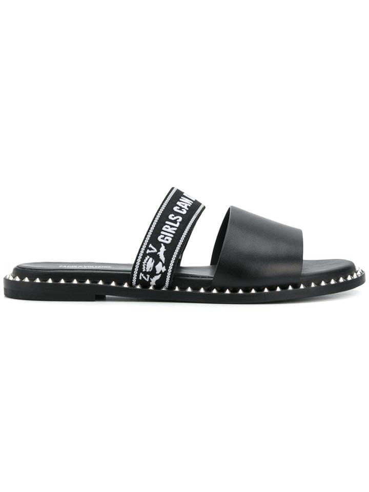 Zadig & Voltaire Field Words Sandals - Black