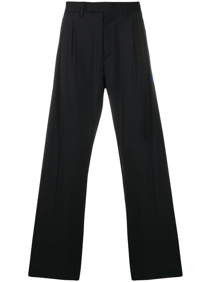 Off-white Logo Patches Tailored Trousers - Blue