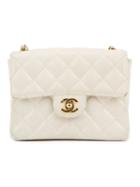 Chanel Vintage Caviar Mini Classic Flap Bag, Women's, White