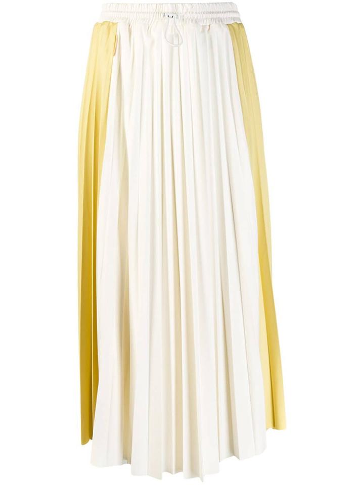 Moncler Contrast Panel Pleated Skirt - Yellow