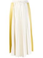 Moncler Contrast Panel Pleated Skirt - Yellow