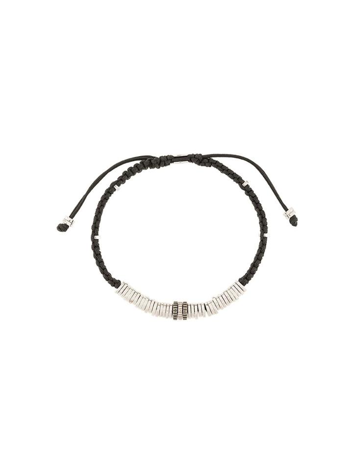 Tateossian Macramé Disc Gear Bracelet - Black