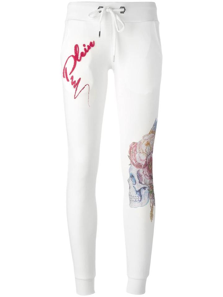 Philipp Plein 'crieff' Track Pants, Women's, Size: Small, White, Cotton