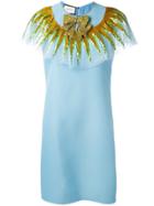 Gucci Embellished Neck Dress - Blue
