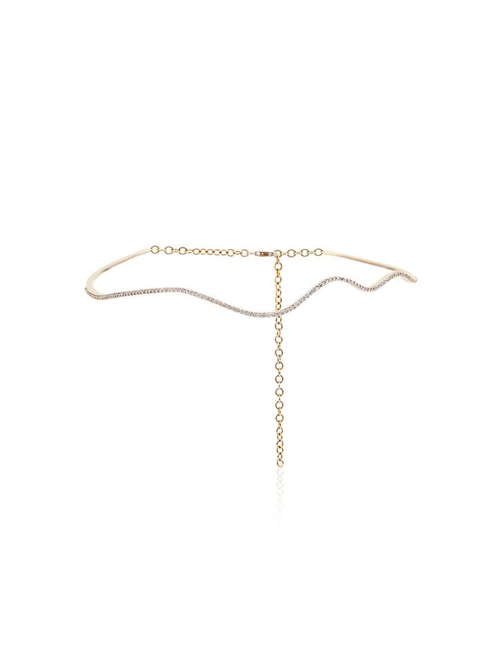 Paige Novick Wavy Diamond Choker Necklace - Metallic