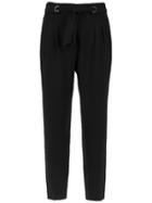 Framed Cracker Cropped Trousers - Black
