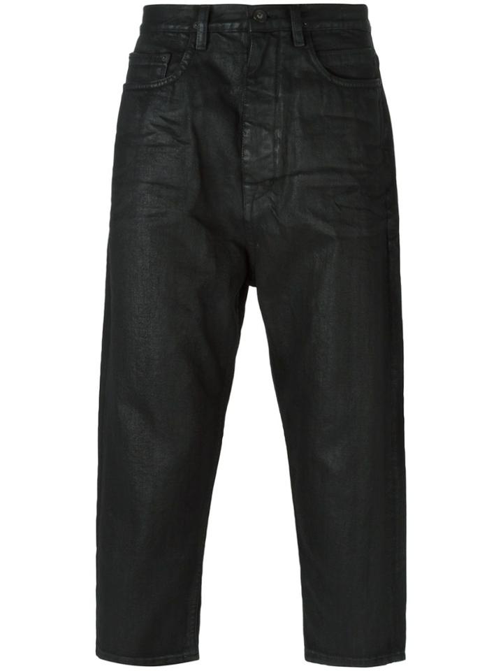 Rick Owens Drkshdw Coated Cropped Jeans - Black
