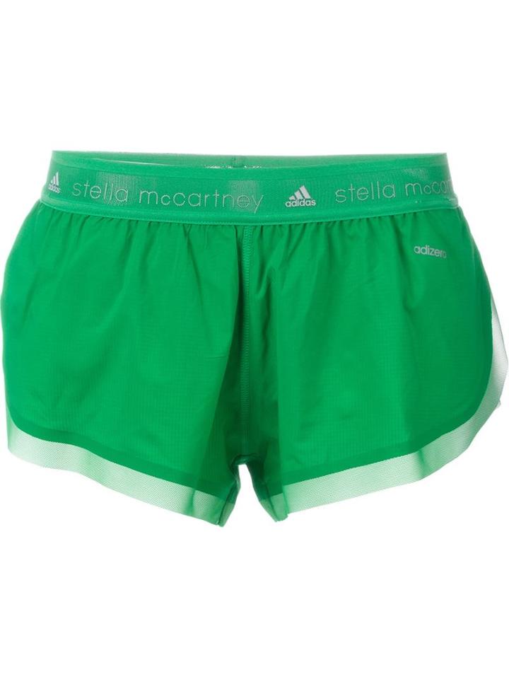 Adidas By Stella Mccartney 'adizero' Running Shorts, Women's, Size: Large, Green, Polyester