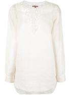 Ermanno Ermanno - Macrame Detail Shirt - Women - Linen/flax/cotton - 44, Nude/neutrals, Linen/flax/cotton