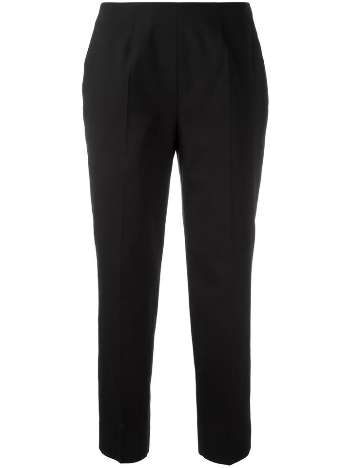 Piazza Sempione Cropped Trousers, Women's, Size: 48, Black, Silk/polyamide/spandex/elastane