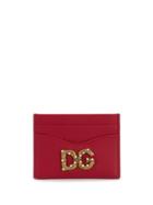 Dolce & Gabbana Gold Logo Cardholder - Red